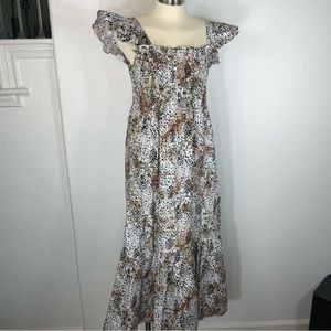 SEA Smocked Maxi Dress Small